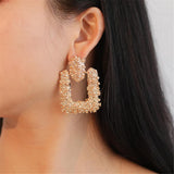 Trendy Geometric Earrings Womens Fashion Statement Dangle Earrings Silver