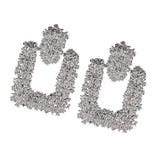 Trendy Geometric Earrings Womens Fashion Statement Dangle Earrings Silver