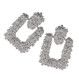 Trendy Geometric Earrings Womens Fashion Statement Dangle Earrings Silver