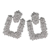 Trendy Geometric Earrings Womens Fashion Statement Dangle Earrings Silver