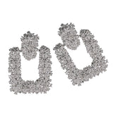 Trendy Geometric Earrings Womens Fashion Statement Dangle Earrings Silver