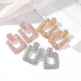 Trendy Geometric Earrings Womens Fashion Statement Dangle Earrings Silver