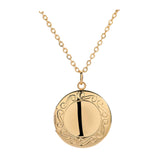 Women Openable Round Picture Photo Locket Pendant Necklace Chain  Gold