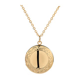 Women Openable Round Picture Photo Locket Pendant Necklace Chain  Gold