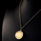 Women Openable Round Picture Photo Locket Pendant Necklace Chain  Gold