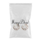 Maxbell Golden Hoop Earring Simulated Pearl Round Earring Fashion Crystal Jewelry Charming Party Stud Ear - Aladdin Shoppers