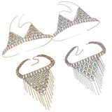 Maxbell Maxbell Sexy Bra Bikini Women Halter Sequin Tassel Summer Beach Chest Chain Golden