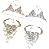 Maxbell Maxbell Sexy Bra Bikini Women Halter Sequin Tassel Summer Beach Chest Chain Golden