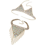 Maxbell Maxbell Sexy Bra Bikini Women Halter Sequin Tassel Summer Beach Chest Chain Golden