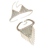 Maxbell Maxbell Sexy Bra Bikini Women Halter Sequin Tassel Summer Beach Chest Chain Golden