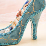 Maxbell 2pcs Blue Wedding Party Fantasy Jewelry Display Stand Holder Rack High Heels
