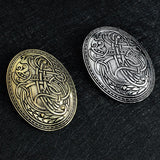 Maxbell 2Pack Norse Medieval Viking Shield Symbol Brooch Oval Shawl Sweater Pin