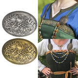 Maxbell 2x Norse Medieval Viking Shield Symbol Brooch Oval Shawl Sweater Pin Silver