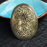 Maxbell 2Pack Norse Medieval Viking Shield Symbol Brooch Oval Shawl Sweater Pin