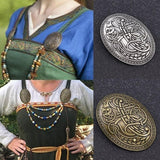 Maxbell 2Pack Norse Medieval Viking Shield Symbol Brooch Oval Shawl Sweater Pin