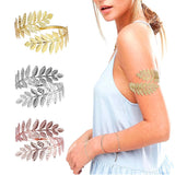 Maxbell 2pcs Swirl Leaf Shape Upper Arm Cuff Armlet Armband Bangle Bracelet Gifts