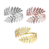 Maxbell 3pcs Swirl Leaf Shape Upper Arm Cuff Armlet Armband Bangle Bracelet