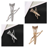 Maxbell 2Pack Bow and Arrow Brooches Crystal Clothes Lapel Pin Badge Collar Clips
