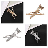 Maxbell 2Pack Bow and Arrow Brooches Crystal Clothes Lapel Pin Badge Collar Clips