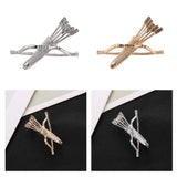 Maxbell 2Pack Bow and Arrow Brooches Crystal Clothes Lapel Pin Badge Collar Clips