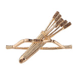 Maxbell 2Pack Bow and Arrow Brooches Crystal Clothes Lapel Pin Badge Collar Clips