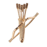 Maxbell 2Pack Bow and Arrow Brooches Crystal Clothes Lapel Pin Badge Collar Clips