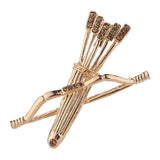 Maxbell 2Pack Bow and Arrow Brooches Crystal Clothes Lapel Pin Badge Collar Clips