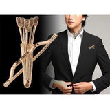 Maxbell 2Pack Bow and Arrow Brooches Crystal Clothes Lapel Pin Badge Collar Clips