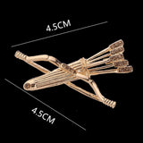 Maxbell 2Pack Bow and Arrow Brooches Crystal Clothes Lapel Pin Badge Collar Clips