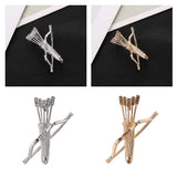 Maxbell 2Pack Bow and Arrow Brooches Crystal Clothes Lapel Pin Badge Collar Clips