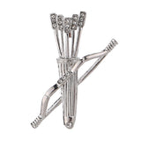 Maxbell 2Pack Bow and Arrow Brooches Crystal Clothes Lapel Pin Badge Collar Clips