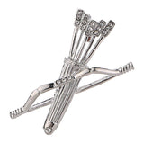 Maxbell 2Pack Bow and Arrow Brooches Crystal Clothes Lapel Pin Badge Collar Clips