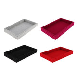 Maxbell 2x Elegant Velvet Stackable Jewelry Display Tray Necklace Organizer Gray