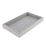 Maxbell 2x Elegant Velvet Stackable Jewelry Display Tray Necklace Organizer Gray