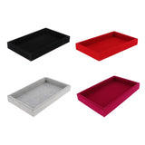 Maxbell 2x Elegant Velvet Stackable Jewelry Display Tray Necklace Organizer Gray