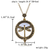 Maxbell 10pcs 5x Magnifying Glass Pendant Dragonfly Skeleton Necklace Lady Jewelry