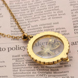 Maxbell 10pcs 5x Magnifying Glass Pendant Dragonfly Skeleton Necklace Lady Jewelry