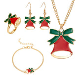 Maxbell Christmas Jewelry Set Necklace Rings Bracelets Earring Decors Bell