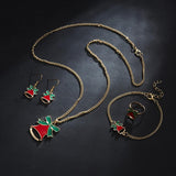 Maxbell Christmas Jewelry Set Necklace Rings Bracelets Earring Decors Bell
