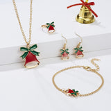 Maxbell Christmas Jewelry Set Necklace Rings Bracelets Earring Decors Bell