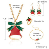Maxbell Christmas Jewelry Set Necklace Rings Bracelets Earring Decors Bell