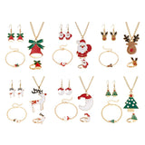 Maxbell Christmas Jewelry Set Necklace Rings Bracelets Earring Decors Bell