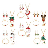 Maxbell Christmas Jewelry Set Necklace Rings Bracelets Earring Decors Bell