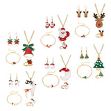 Maxbell Christmas Jewelry Set Necklace Rings Bracelets Earring Decors Bell