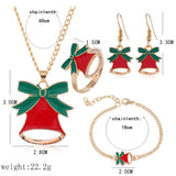 Maxbell Christmas Jewelry Set Necklace Rings Bracelets Earring Decors Bell
