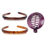 Women Banana Clip Hair Comb Round Ponytail Holder Interlocking Banana Combs