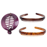 Women Banana Clip Hair Comb Round Ponytail Holder Interlocking Banana Combs