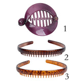 Women Banana Clip Hair Comb Round Ponytail Holder Interlocking Banana Combs