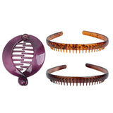 Women Banana Clip Hair Comb Round Ponytail Holder Interlocking Banana Combs