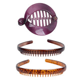 Women Banana Clip Hair Comb Round Ponytail Holder Interlocking Banana Combs